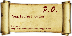 Pospischel Orion névjegykártya